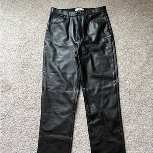 Abercrombie Womans Black Leather Jeans
